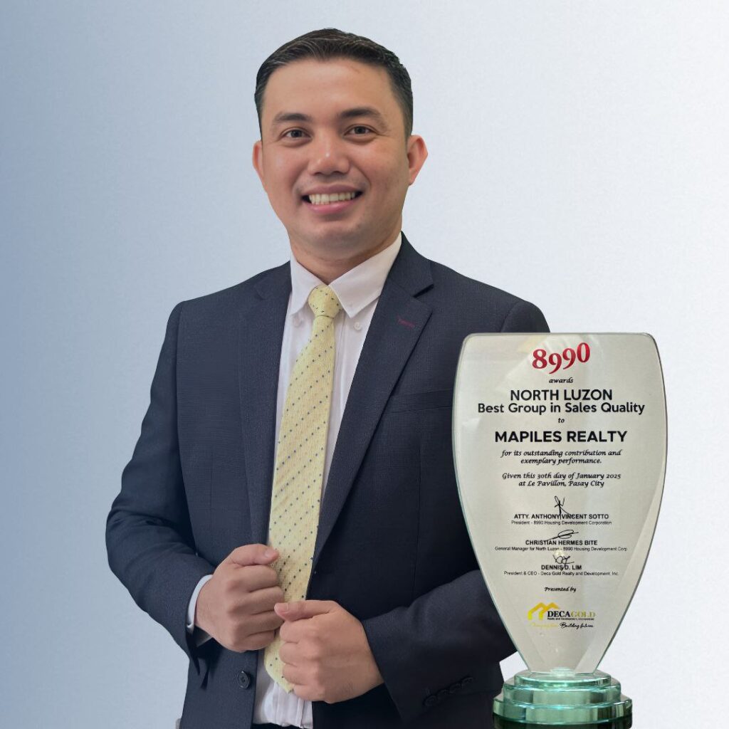 Mapiles Realty Receives Best Group in Sales Quality Award from 8890